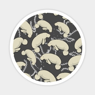 Lamentino the manatee pattern - lots and lots of manatees Magnet